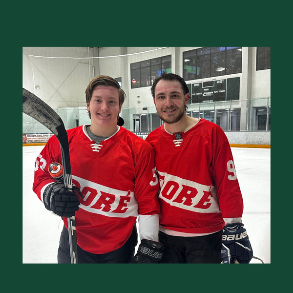 Co-founders Braden and Ryan posing for a quick photo after their beer league game with Dore at the ICAP in Westminster. 
