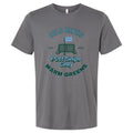 front view of solid asphalt lifestyle t-shirt showing full "Heritage" graphic from Putt Snipe Celly